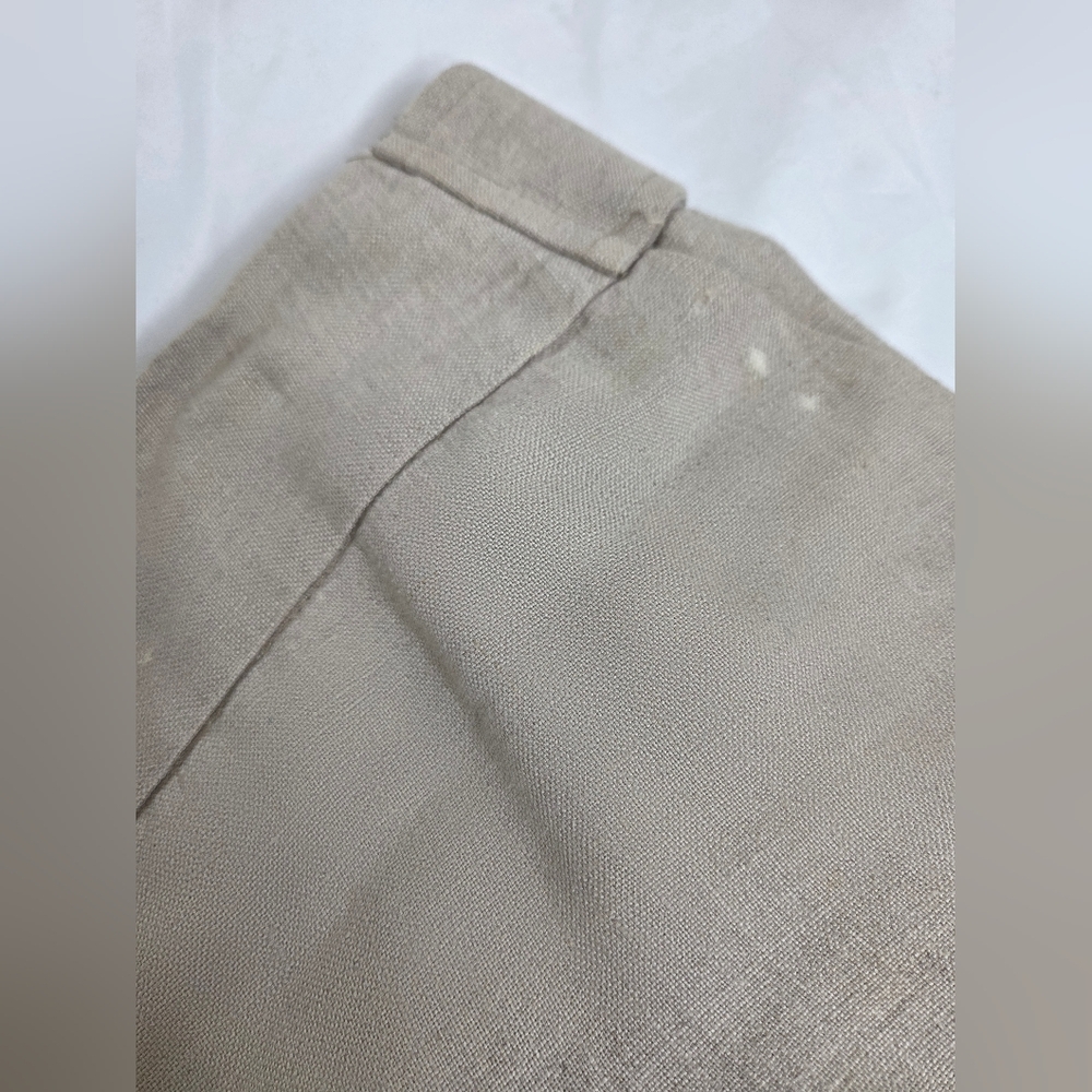 Campaigne Size 6 Stylish Tan Shorts In Linen Textured Fabric - Picture 4 of 11